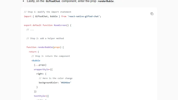 Chat app with React Native (Part 4) - A guide to create Chat UI Screens with react-native-gifted-chat