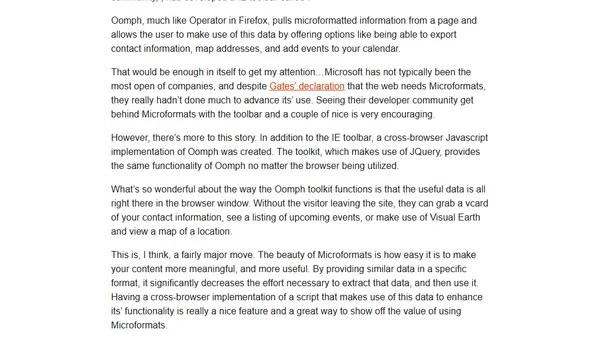 Microsoft Gives Microformats a Little Oomph!