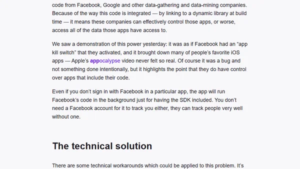 The big Facebook crash of 2020 and the problem of third-party SDK creep