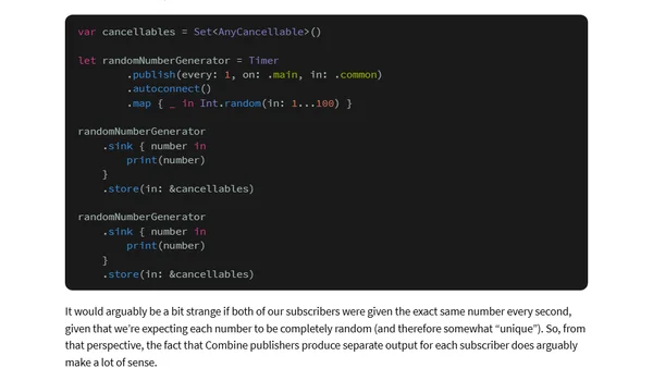 Using Combine’s share operator to avoid duplicate work