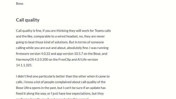 Review: Open Ear Headphones – Bose Open Ultra v Huawei FreeClip