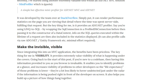 ASP.NET MVC Performance Profiling