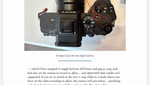 [notes] Sony α7 4K60 and APS-C Crop