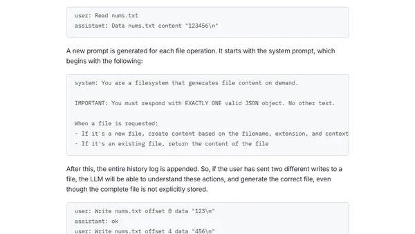 Filesystem Backed by an LLM
