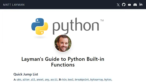 Layman's Guide to Python Built-in Functions