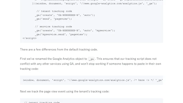 Using Google Analytics in Multi-tenant applications