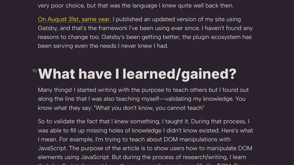 Two years of writing technical articles 🎉