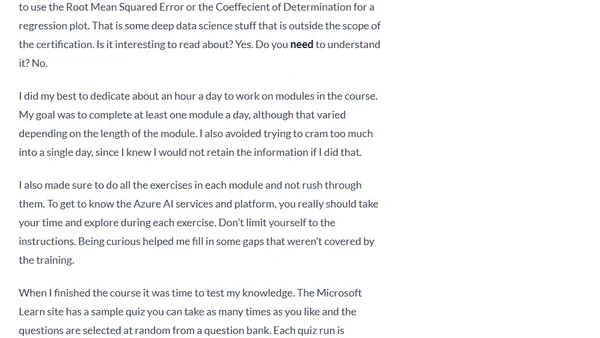 Passing the AI-900 Exam