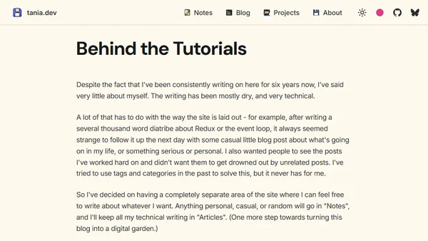 Behind the Tutorials