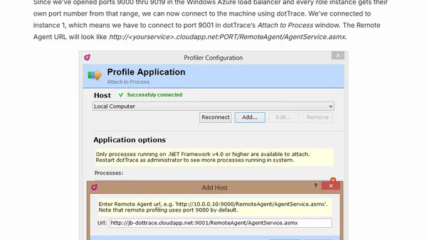 Remote profiling Windows Azure Cloud Services with dotTrace