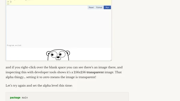 Learning Golang (some rough notes) - S01E08 - Images