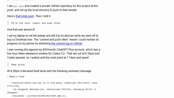 I ported JustHTML from Python to JavaScript with Codex CLI and GPT-5.2 in 4.5 hours