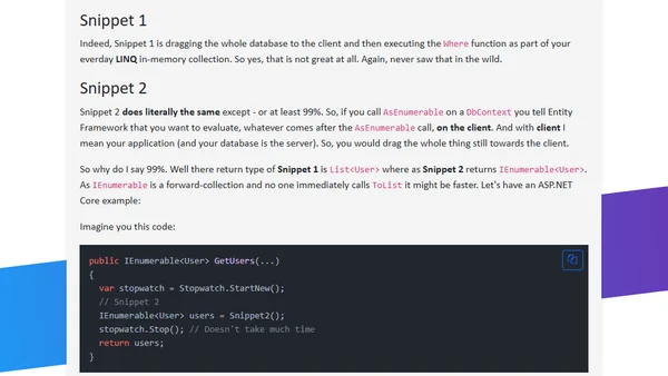 More LinkedIn "Tips": Dragging your whole database into memory!