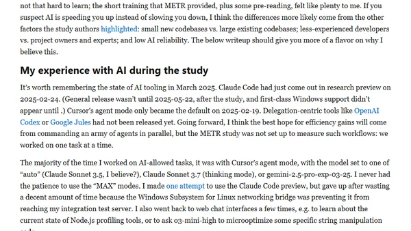 My Participation in the METR AI Productivity Study