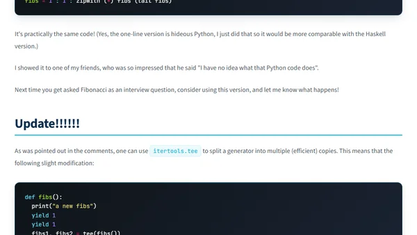 Haskell-Style Fibonacci in Python