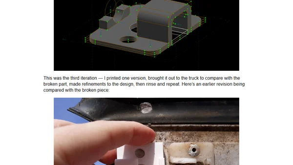 Designing and 3D printing a new part for my truck