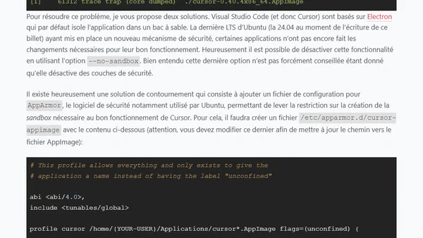 Installer Cursor sur Ubuntu 24.04