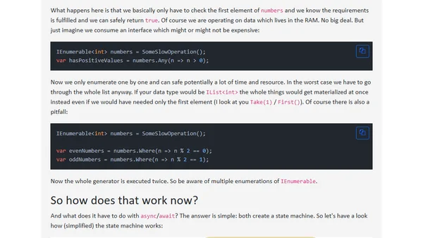 Generator-Function in C# - What does yield do?