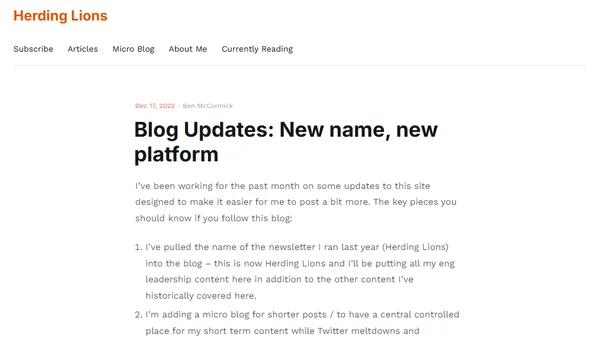 Blog Updates: New name, new platform