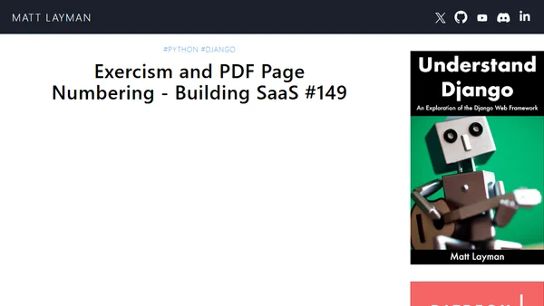 Exercism and PDF Page Numbering - Building SaaS #149