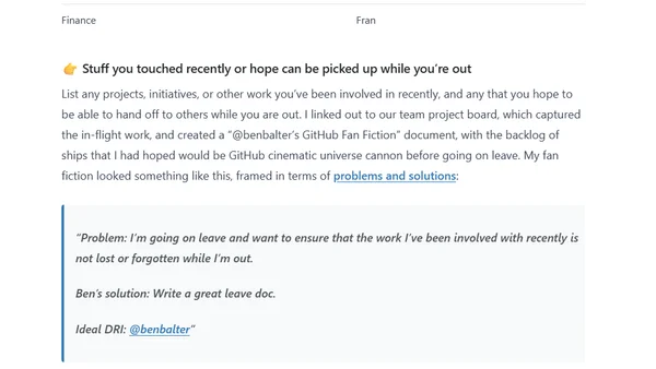 How to write a great extended leave document