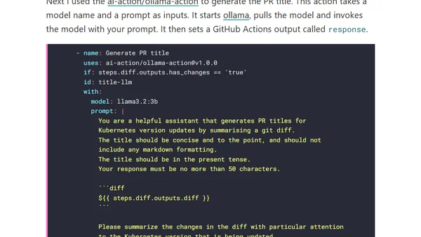 Generating useful titles for automated PRs in GitHub Actions
