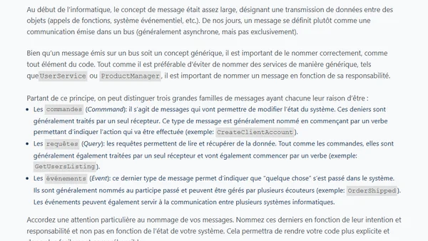La notion de message en programmation