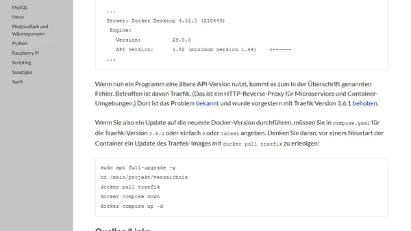 Vorsicht bei Docker-Updates
