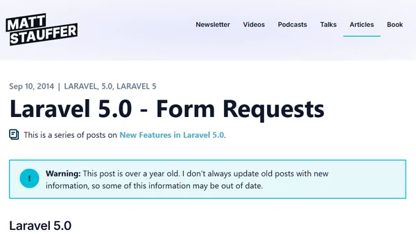 Laravel 5.0 - Form Requests
