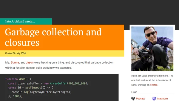 Garbage collection and closures