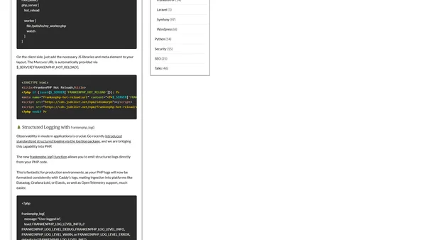 Merry Christmas! FrankenPHP 1.11: Hot Reload, Structured Logging, and More Speed