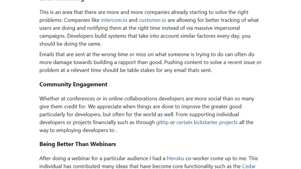 Doing Marketing (for developers) Differently