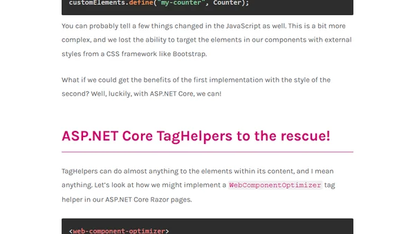 How To SSR Web Components In ASP.NET Core using TagHelpers