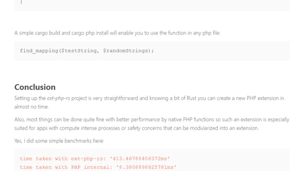 Rusty PHP - creating PHP extensions with Rust