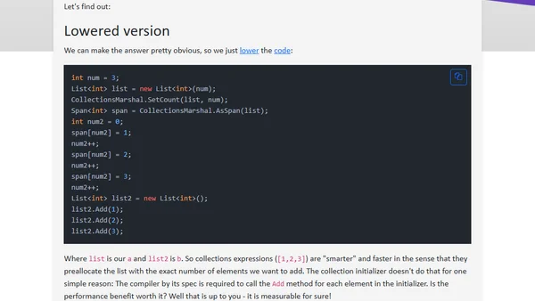 Quick one: Difference between collection expressions and collection initializer
