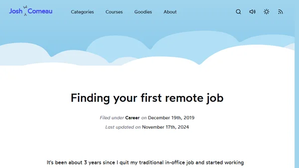 Finding your first remote job