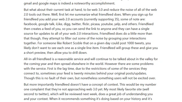 Site Review: Friendfeed