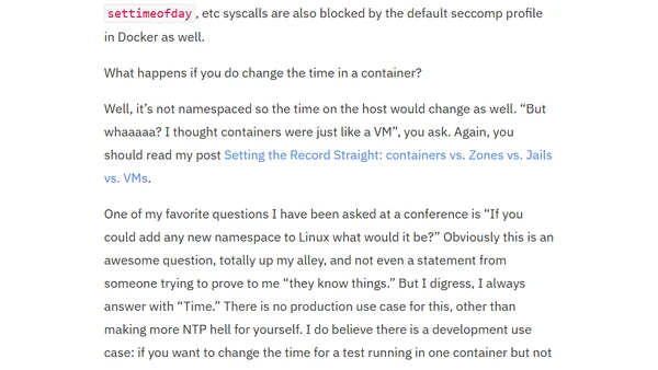 Two Objects not Namespaced by the Linux Kernel