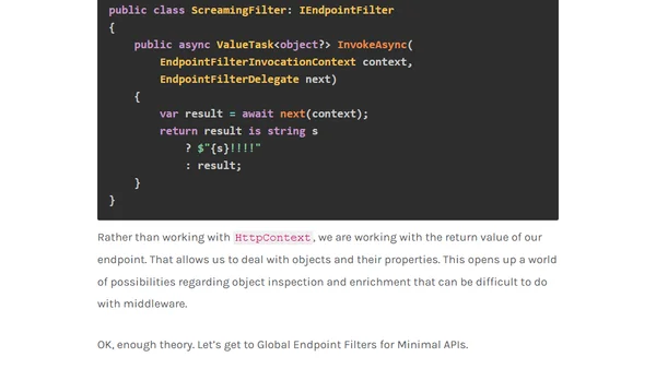 Global Endpoint Filters with ASP.NET Core Minimal APIs