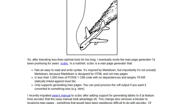 Introducing scdoc, a man page generator