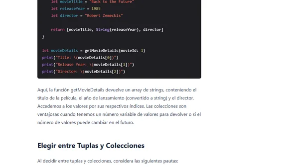 Devolviendo múltiples valores desde una función: Tuplas vs. Colecciones