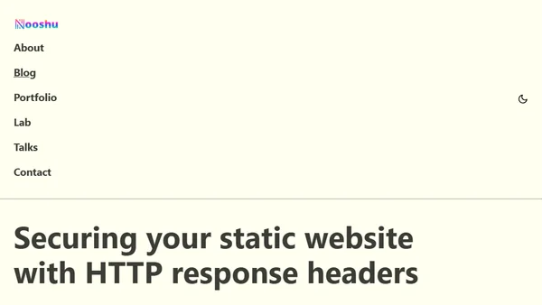 Securing your static website with HTTP response headers