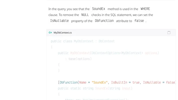 Consuming SQL Functions with Entity Framework