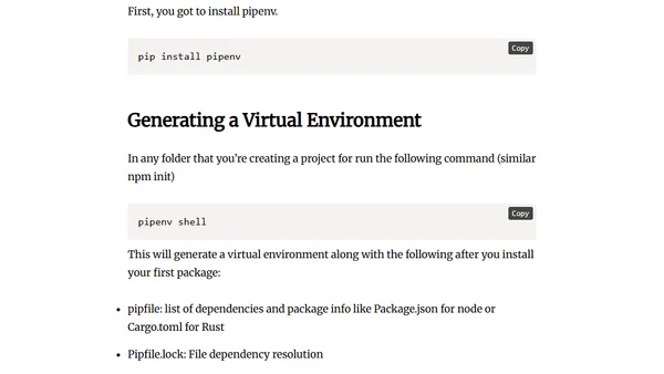 Pipenv - Yep, another post about Python Virtual Environments