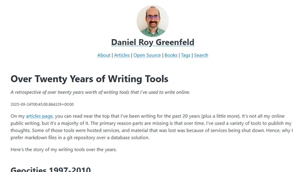 Over Twenty Years of Writing Tools