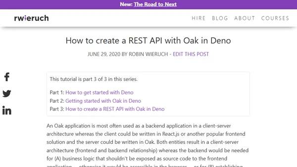 How to create a REST API with Oak in Deno