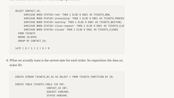 Pivoting Aggregates in Ksql