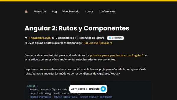 Angular 2: Rutas y Componentes