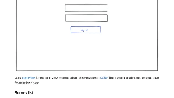 Django project blueprint: wireframes