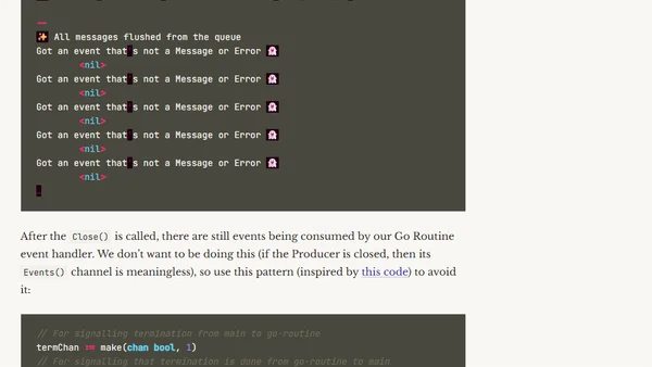 Learning Golang (some rough notes) - S02E02 - Adding error handling to the Producer